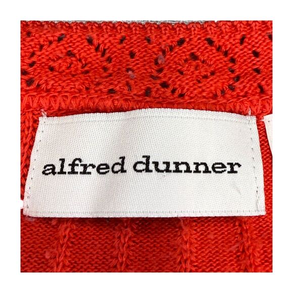 Alfred Dunner Sweater Women's L Red Lace Detail Short Sleeve Round Neck Pullover - Picture 7 of 7